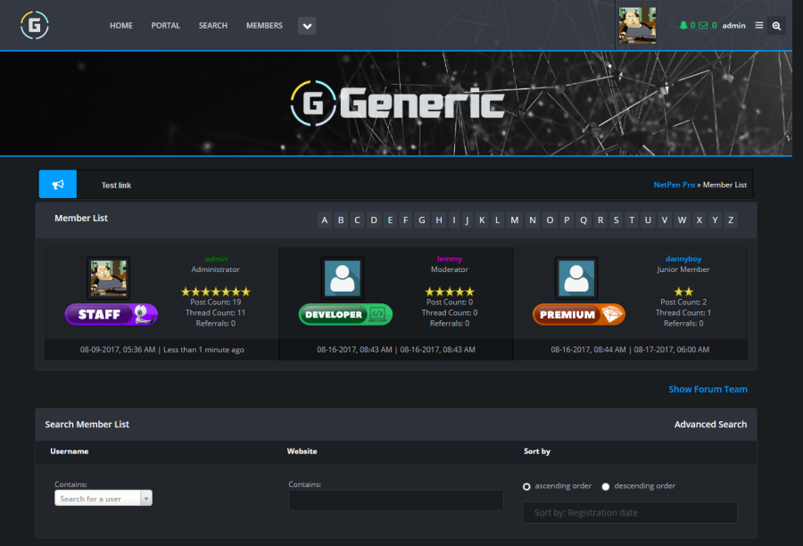 Generic - MyBB, Dark, Responsive Theme