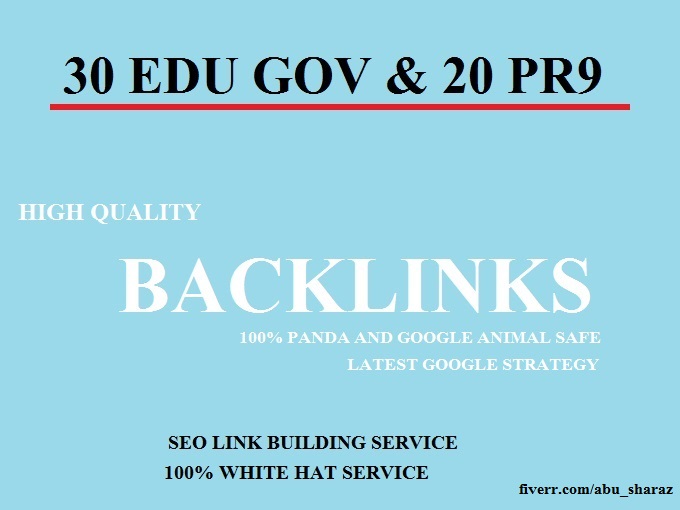 I Do Manually 30 Edu Gov And 20 Pr9 High Quality Backlinks