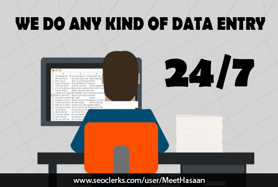 Will Do All Kind Of Data Entry Jobs And Work