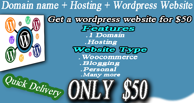 website + domain + hosting = $50 life time