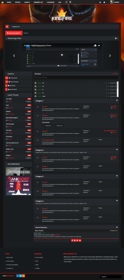 KingFire, Responsive MyBB 1.8 Theme