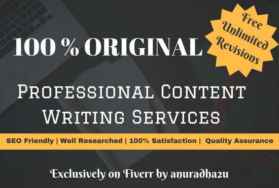 100% Original & Professional Content Writing Services
