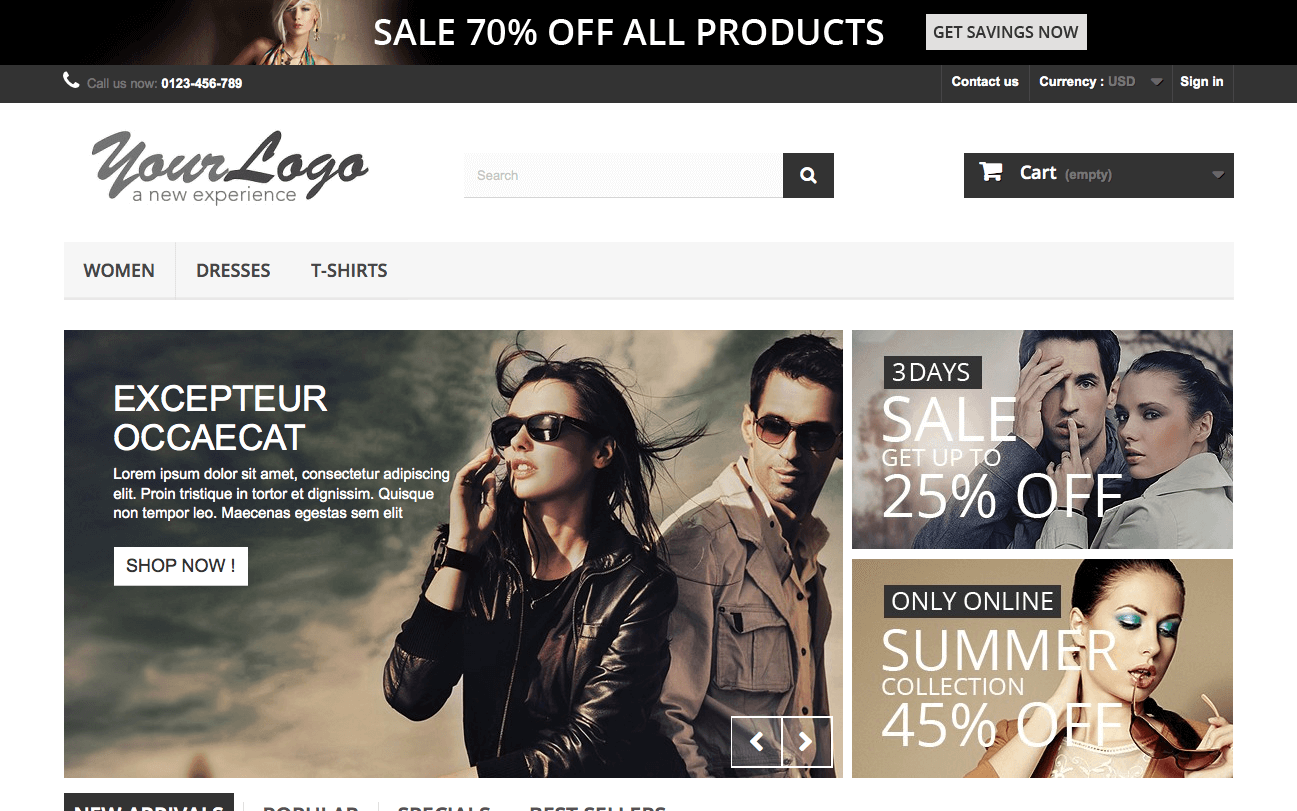 Ecommerce web store on hosted a non-existent name