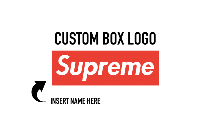 supreme logo with whatever text you like 