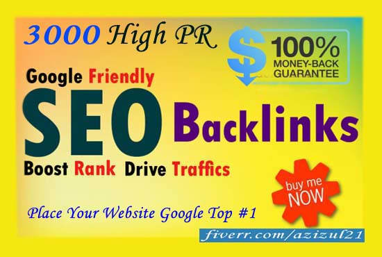 build top 3000 dofollow SEO backlinks, manually 