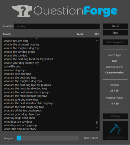 QuestionForge PRO - Uncover 1000s of Hidden Keywords