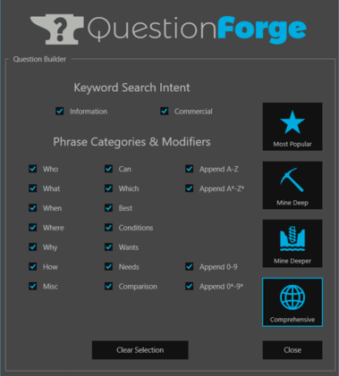 QuestionForge PRO - Uncover 1000s of Hidden Keywords