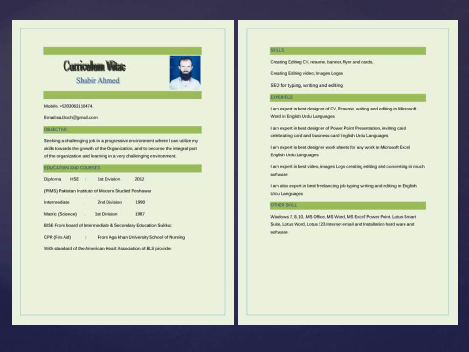 Resume (CV) writing editing and updating in MS word