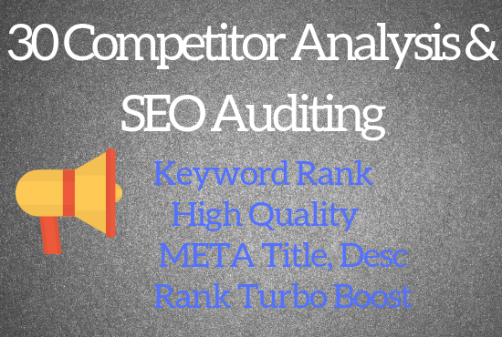 30 Competitor Analysis & Advance level SEO Audit 