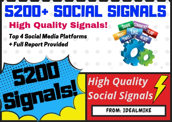5200+ Mixed Platform Permanent Social Signals Rank Higher with Signals!