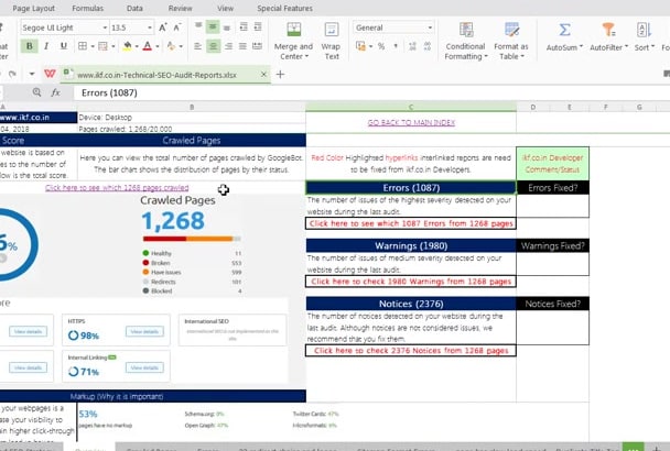 do website technical SEO analysis audit google penalty fix