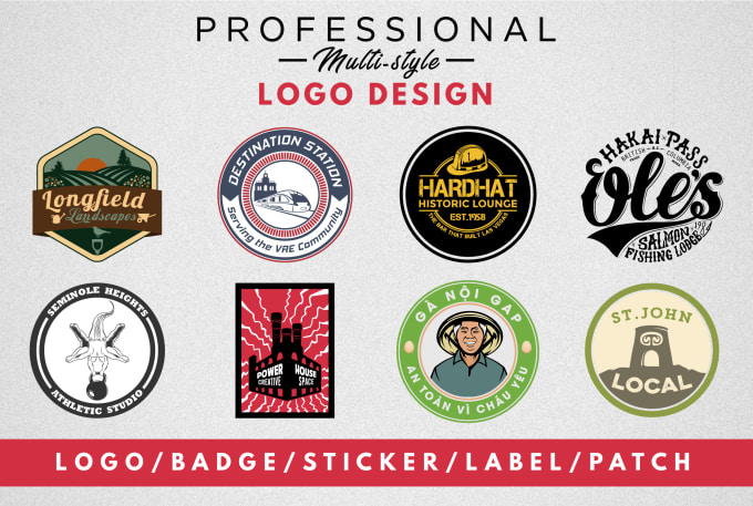 design a circular round logo, badge, sticker, label, patch