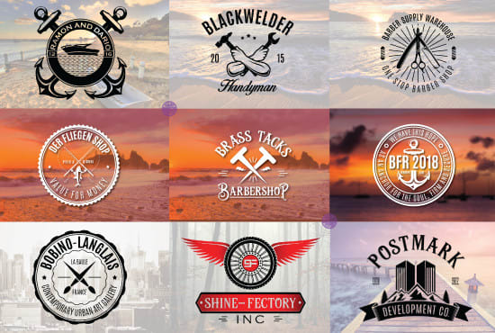 make retro vintage and badge logo for business 
