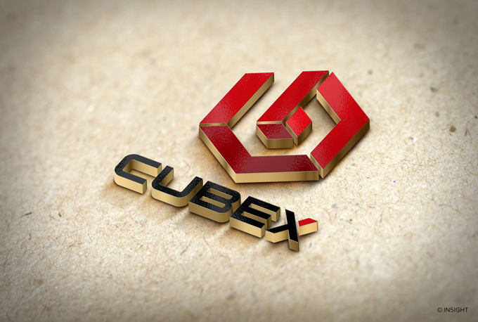 do realistic 3d logo mockup