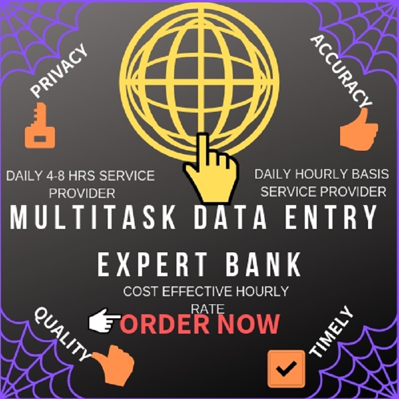 Do Multitask Data Entry Work Daily 8 hours & Per Hour @
