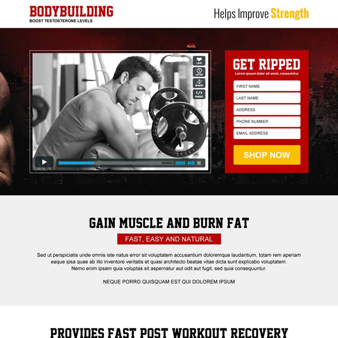 create responsive landing page squeeze page web design 