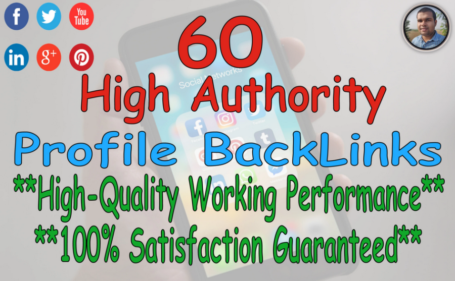  create manually 60 high authority profile backlinks 