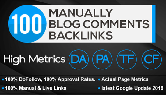make 100 unique domain high da pa dofollow blog comments 