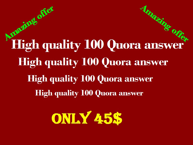 Promote website with High quality 100 Quora answer