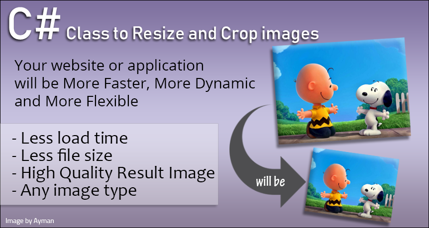 Resize and crop images - high end quality C# Sharp Class