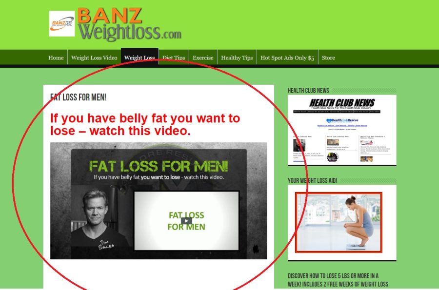 Advertise your weight loss site	 