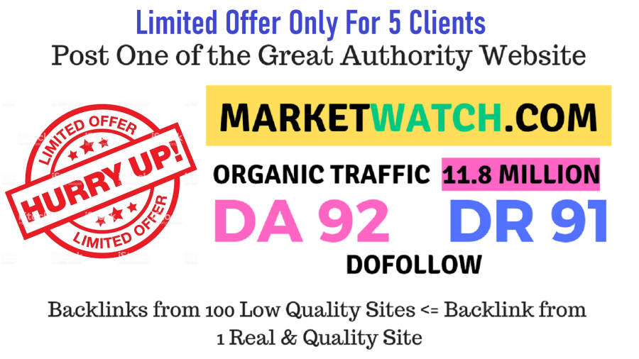 Publish Do Fo-llow Guest P0st On Marketwatch.com Da92 (Limited Offer for 10 Clients)