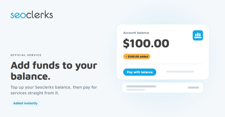 Transfer Funds to your SEOClerks Account Balance