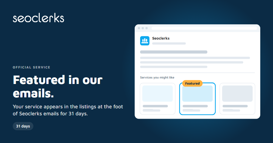 Email Feature your Service for 31 days