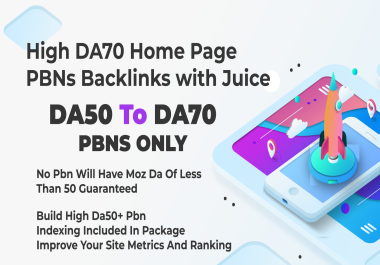 240 DA51+ To DA70 Home Page Aged PBNs Backlinks - Improve Site Metrics & Ranking