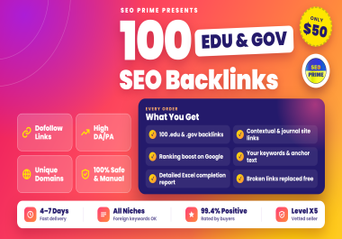 Safe and Quality Oriented 100 EDU & GOV SEO Backlinks