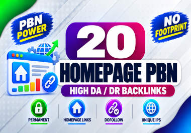 Create 20 High DA DR Homepage PBN Backlinks to Skyrocket Your SERP