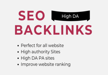 I Will do Website SEO Backlinks High DA DR Domain Authority White Hat Link Building