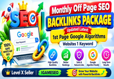 Monthly Service SEO Off Page 4,000 Backlinks Latest Updated 1st Google Algorithms Websites 1 Keyword