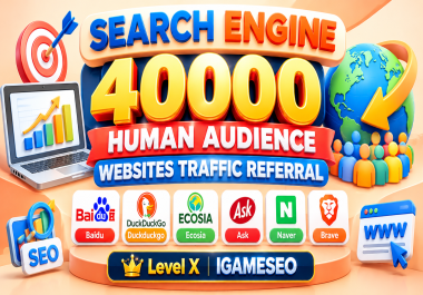 Search Engine 40000 Human Audience Websites Traffic Referral Baidu Duckduckgo Ecosia Ask Naver Brave