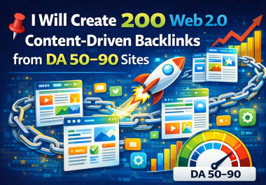 200 DA90 to 50 Web 2.0 Backlinks Created Manually for Strong SEO Ranking