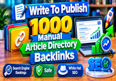 Write To Publish 1000 Manual Article Directory Backlinks Search Engine Rankings Safe White Hat SEO