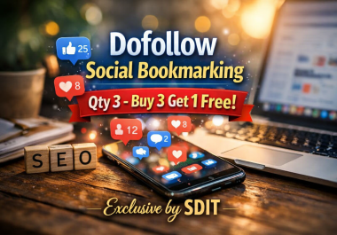 105 Dofollow Soocial Bookmarking - Qty 3 - Buy 3 Get 1 Free