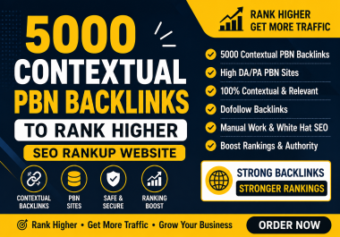 Unique 5000 GOOGLE RANKUP PBN Backlinks - Get Organic TRAFFIC