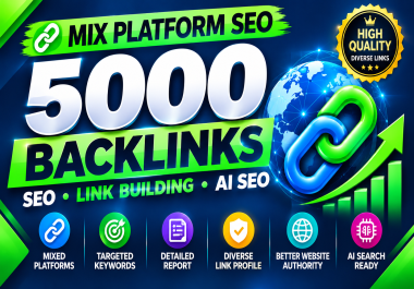 create manual 5000 mixed platform backlinks for AI search visibility
