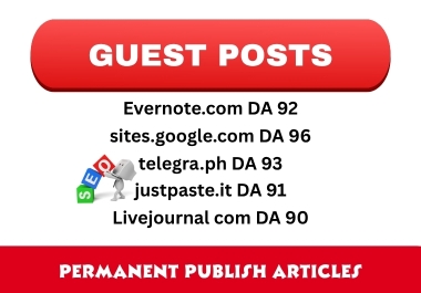 3 High DA Guest Posts on Penzu,  Telegraph,  Google Sites,  LiveJournal & Evernote with Permanent Backl