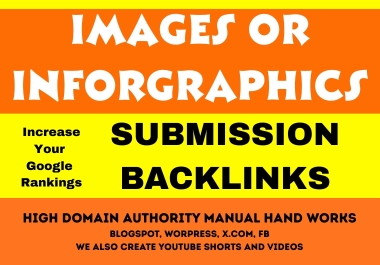 Make 20 Image or Infographics Submission On High DA PA Sites