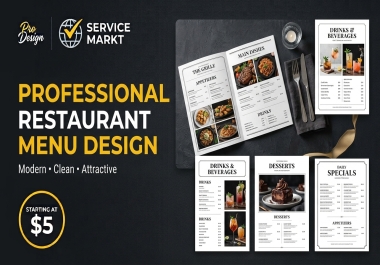 I Will Design a Professional Restaurant Menu