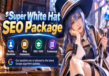 Super White Hat SEO Package Profile Backlinks,  Blog Comments,  EDU / GOV and Contextual