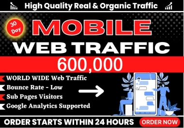 600K+ Targeted Mobile Visitors for Your Website - Guaranteed Organic Traffic