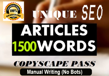 I Will Write a Manually Written,  UNIQUE 1500 Word Keyword ARTICLE in less than 24 Hours