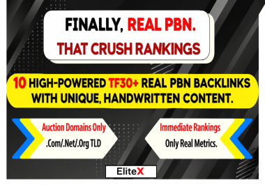 Build 10 TF30+ REAL PBN Homepage Backlinks. NO FAKE DA/DR LIKE OTHERS