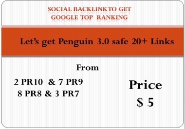 Provide 30 Social Profile Links DA50-DA100 to Page Rank
