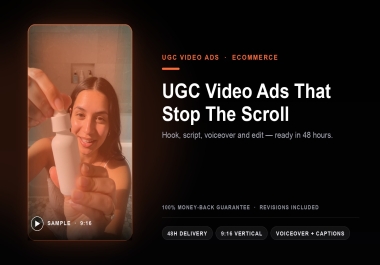 I Will Create High-Converting UGC Video Ads For Your Ecommerce & Dropshipping Products
