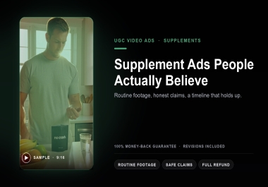 I Will Create UGC Video Ads For Supplements,  Vitamins & Wellness Products