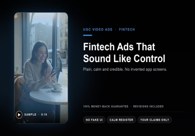 I Will Make UGC Video Ads For Fintech,  Banking & Finance Apps That Feel Trustworthy